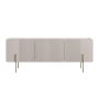Szafka RTV Malmi 150 cm - kaszmir / crema bianca / złote nóżki